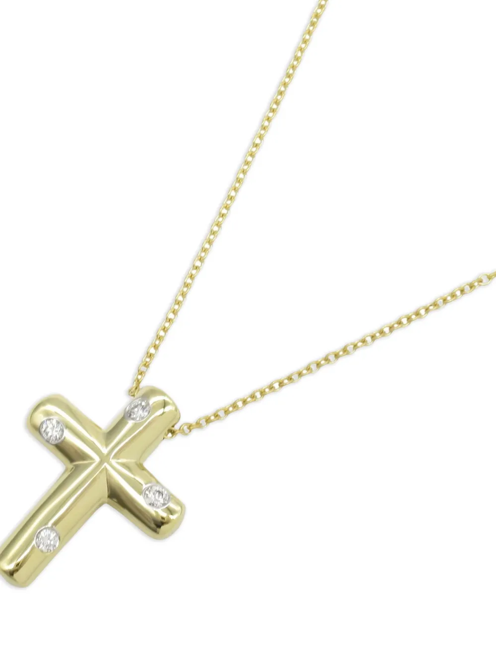 Tiffany & Co. Pre-Owned 18K Gold Diamond Cross Necklace | Image 2