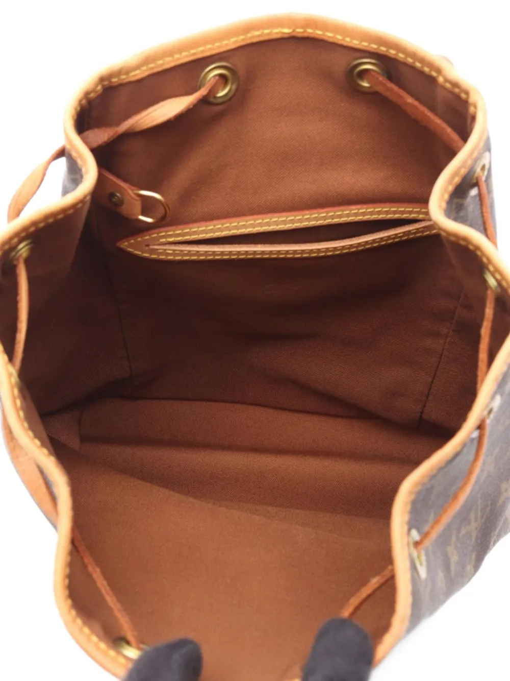 Pre-owned Louis Vuitton 2000 Montsouris Mm Monogram Leather Backpack In Brown
