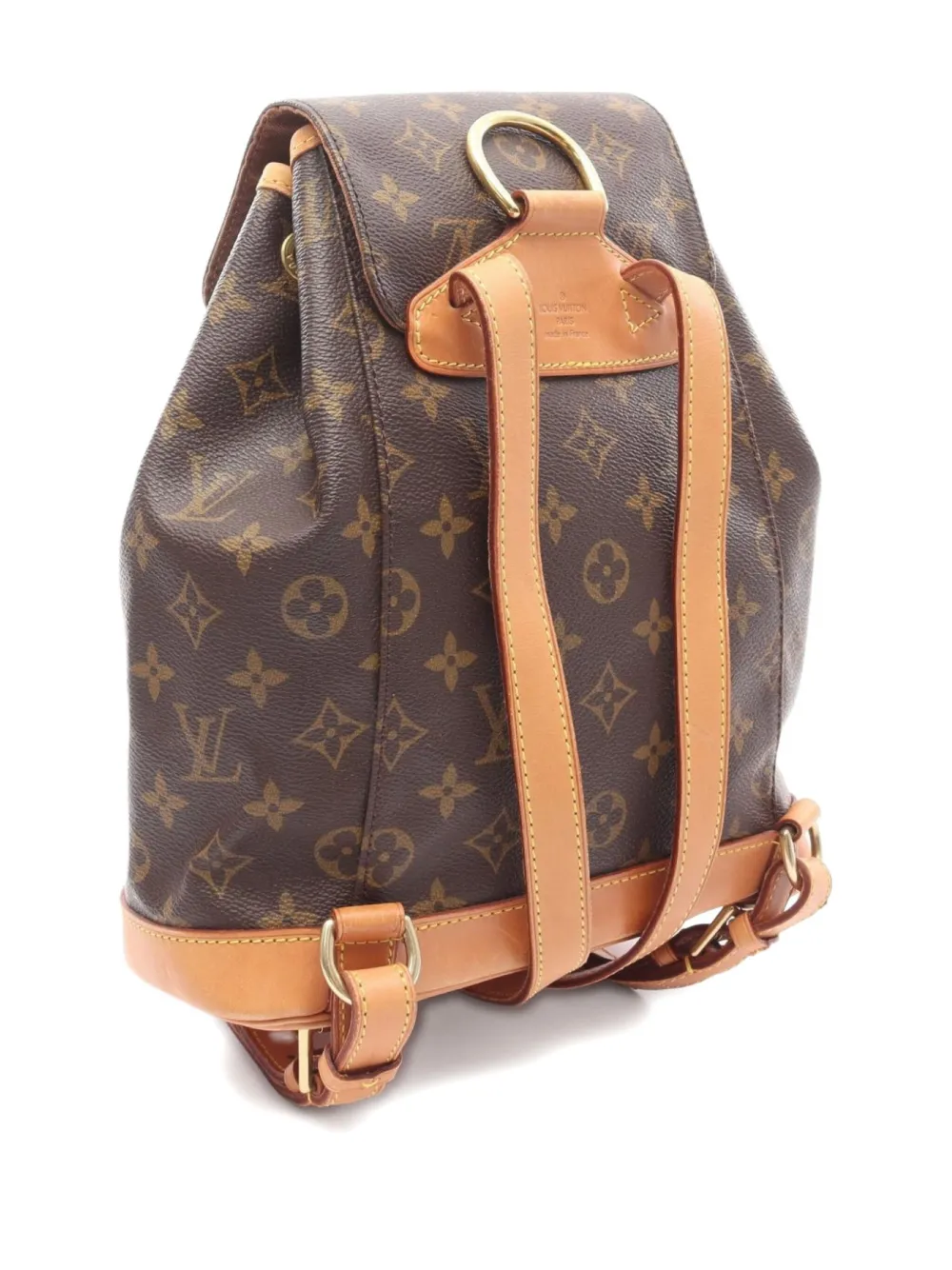 Pre-owned Louis Vuitton 2000 Montsouris Mm Monogram Leather Backpack In Brown