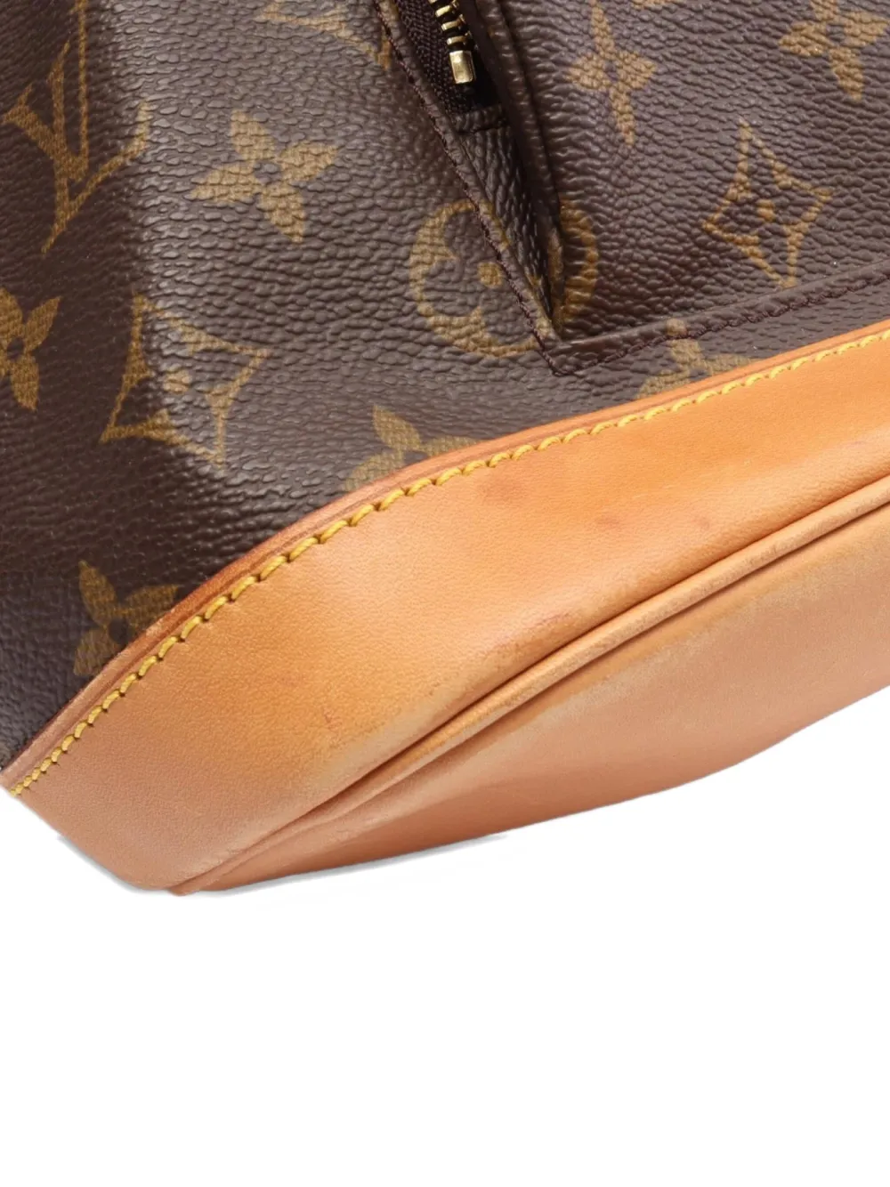 Pre-owned Louis Vuitton 2000 Montsouris Mm Monogram Leather Backpack In Brown