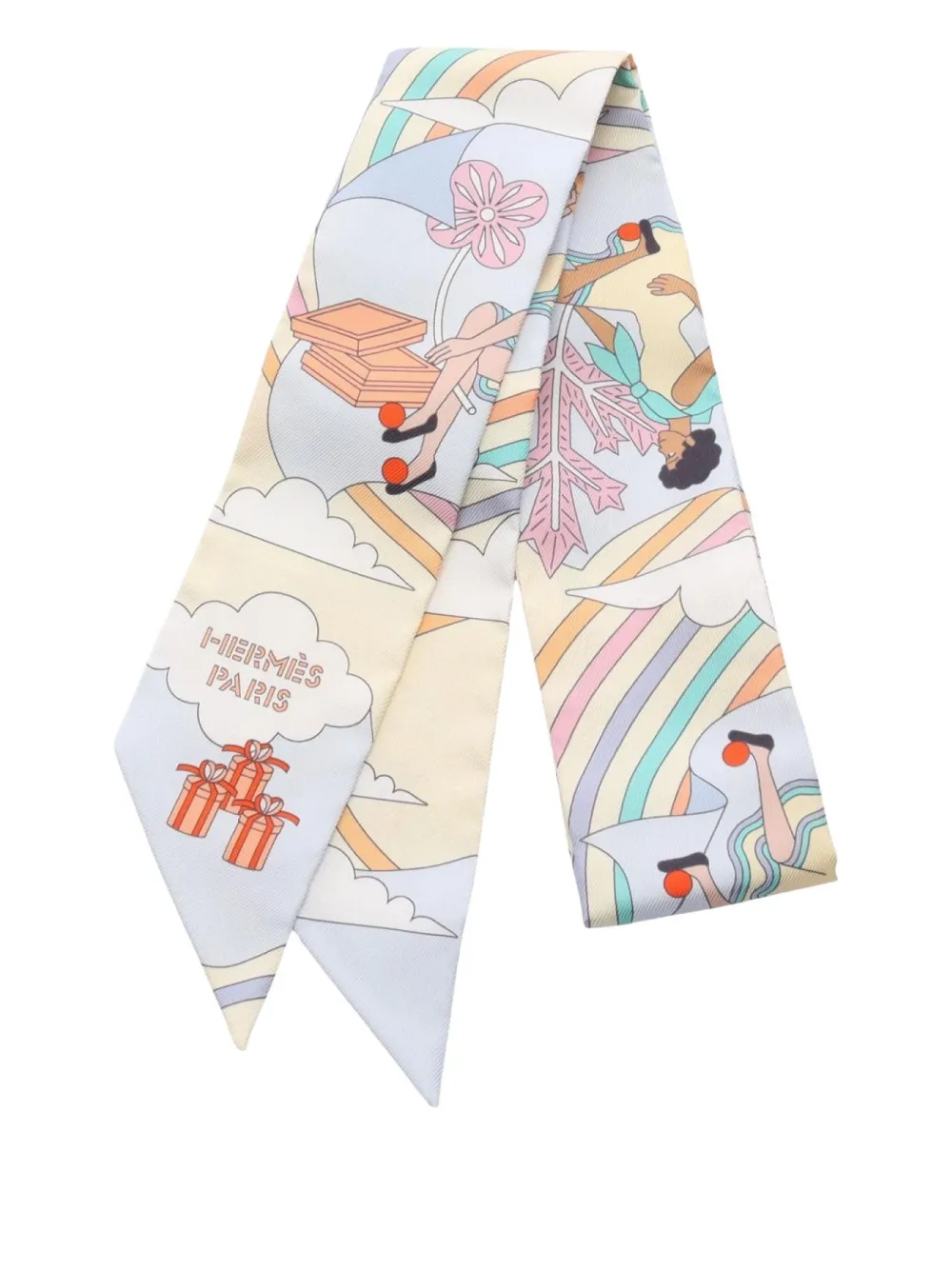 2020s CARRES VOLANTS ribbon silk scarf