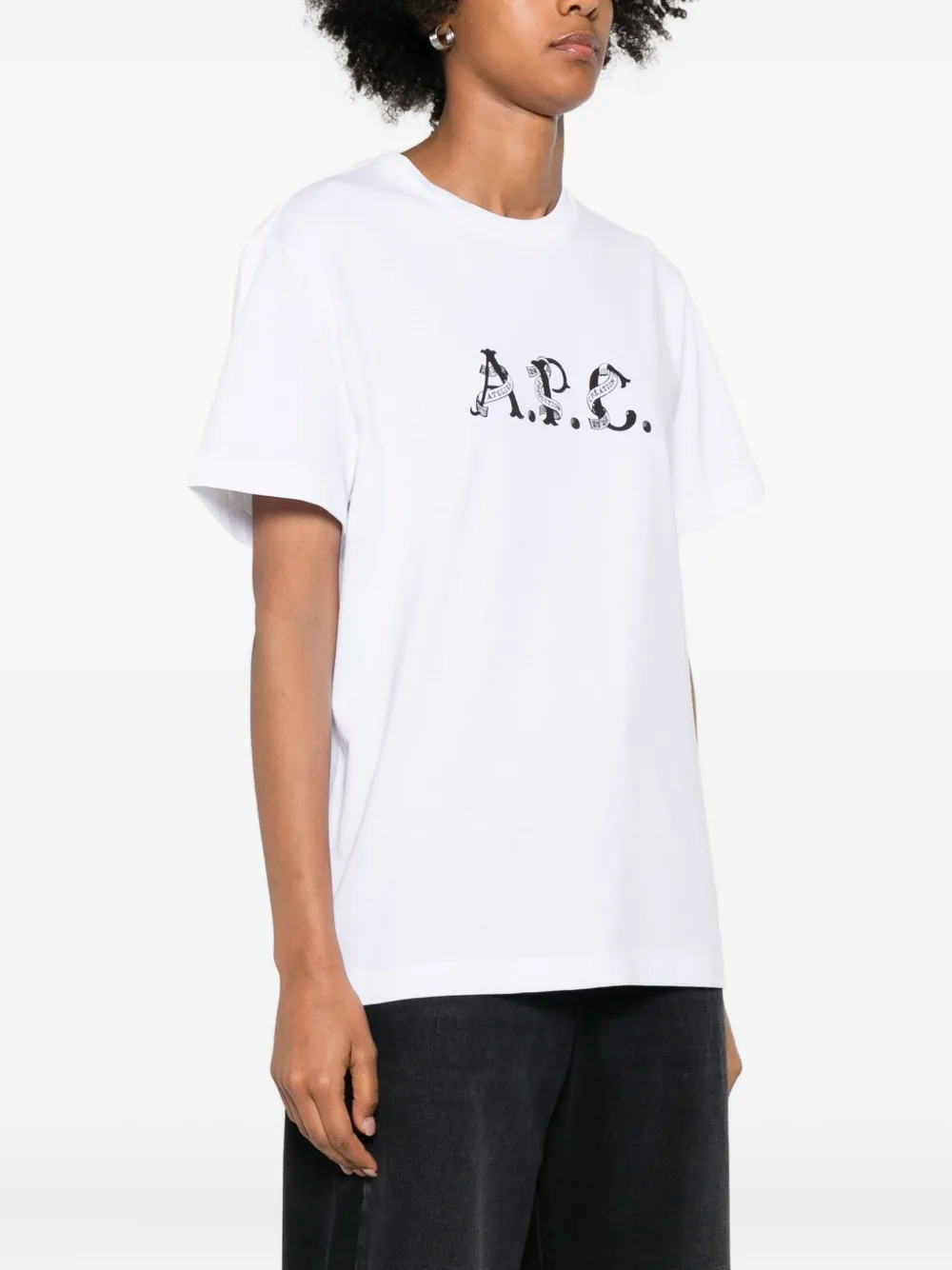 Apc Logo-print Organic Cotton Hugo T-shirt In White