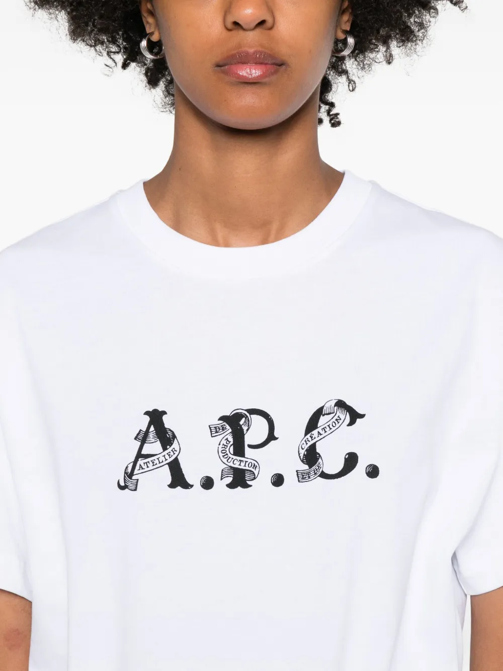 Apc Logo-print Organic Cotton Hugo T-shirt In White