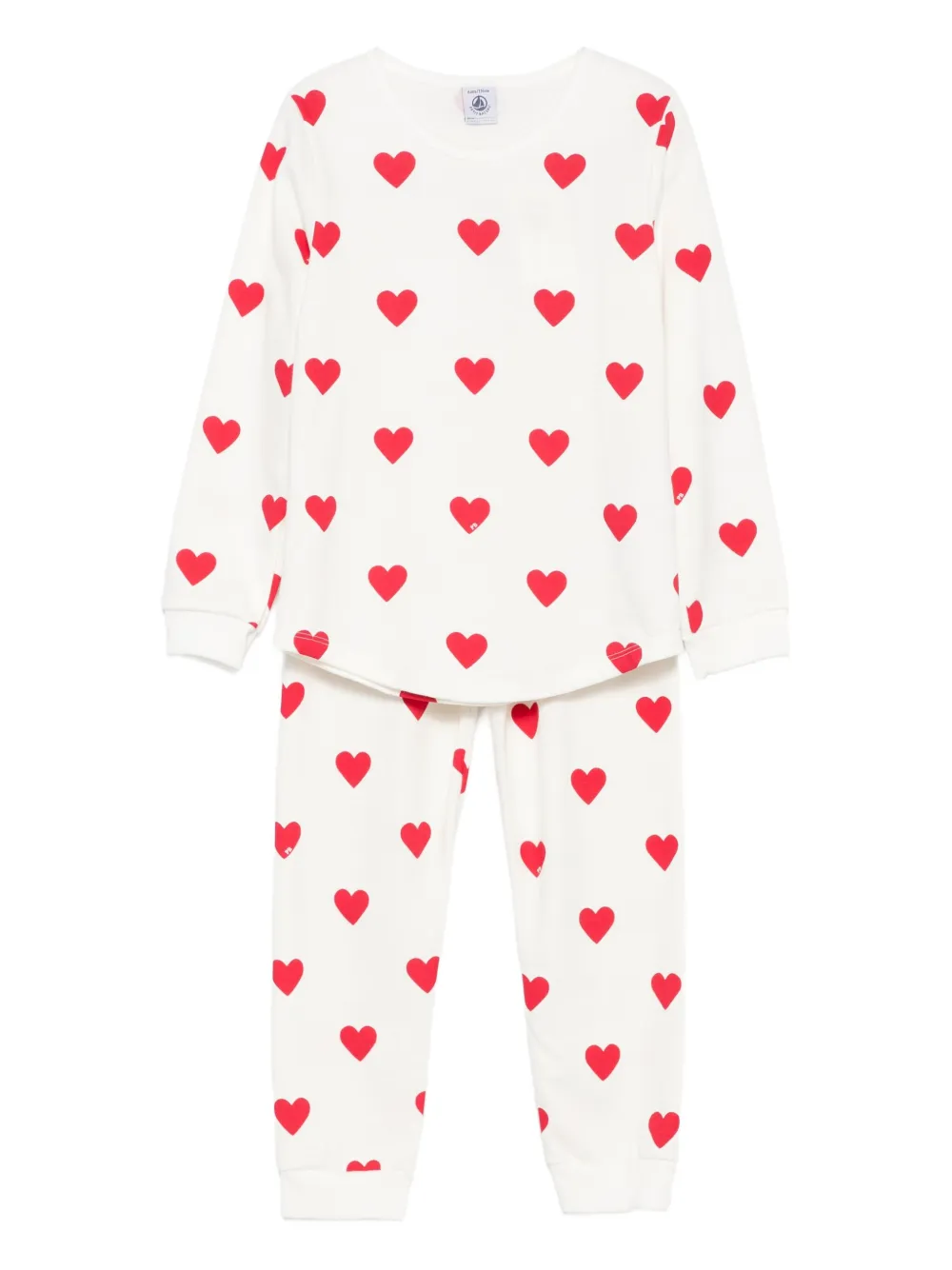 Petit Bateau Pyjama met hartprint Wit