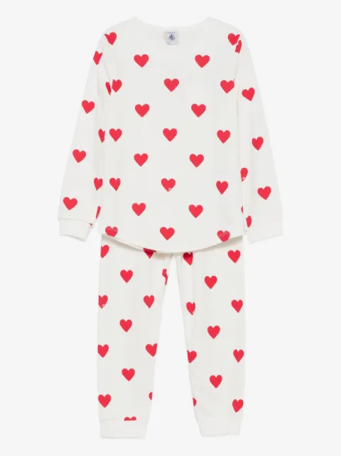 Petit Bateau heart-print pyjamas