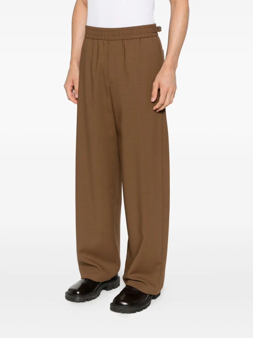 AMI Paris Broek met elastische taille Bruin