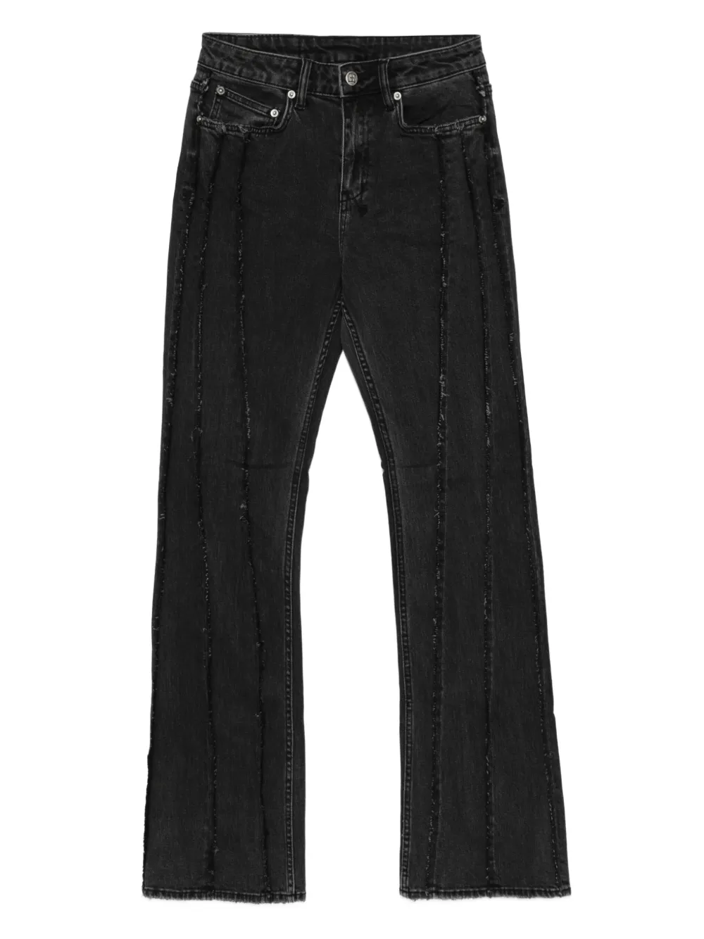 Ksubi frayed-seam flare jeans Zwart