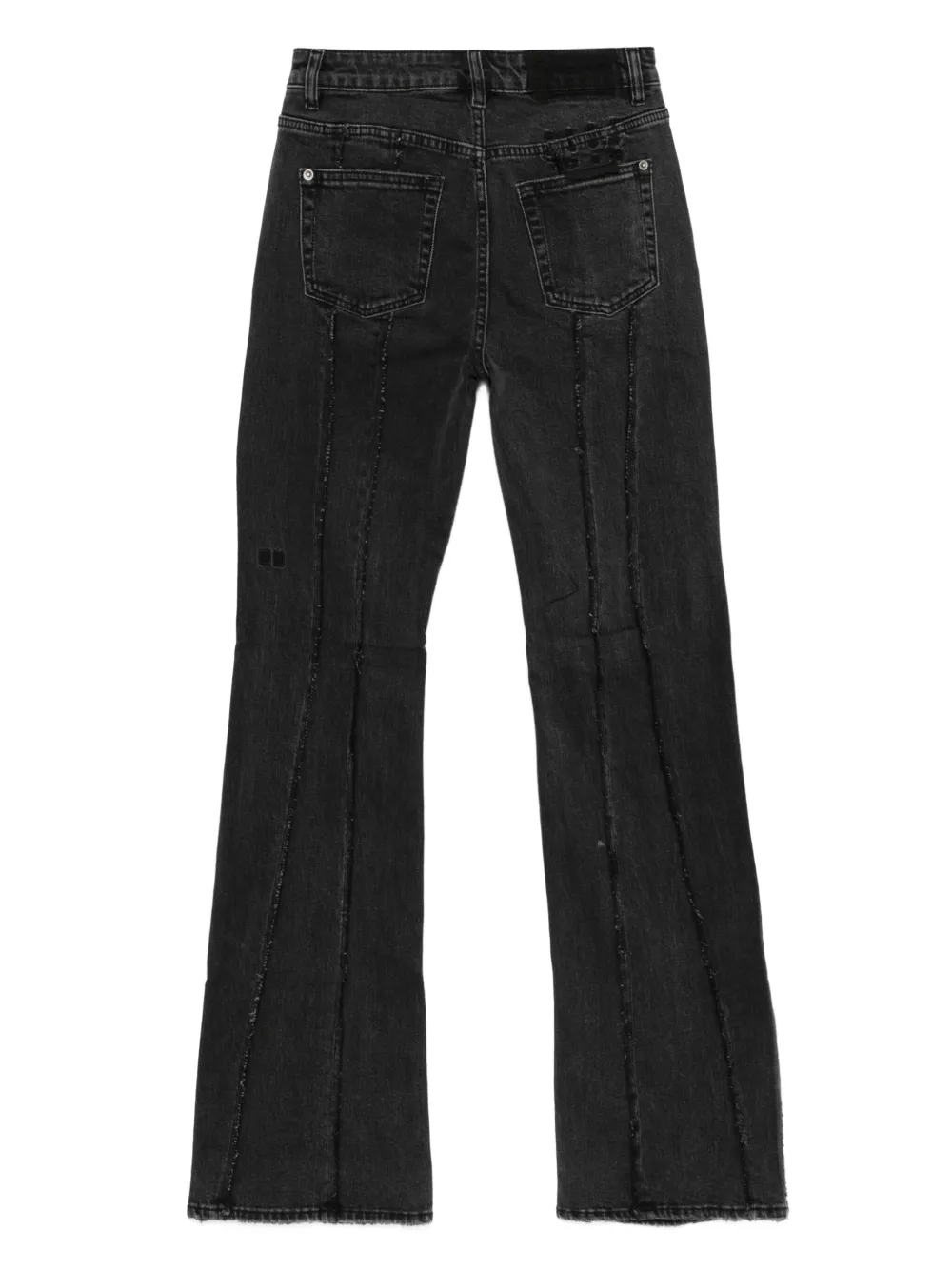 Ksubi frayed-seam flare jeans Zwart
