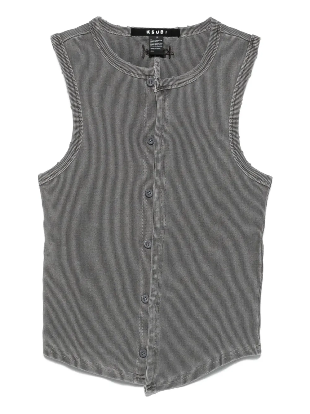Ksubi Button-front Ribbed Cardigan In Gray