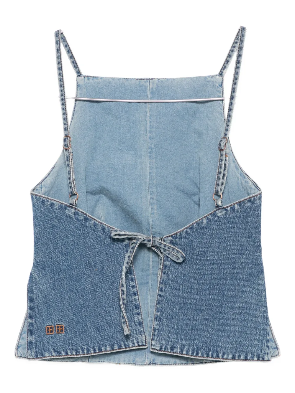 Ksubi Apron Relik tie-back denim top - Blauw