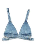 Ksubi Chroma crossover buckle-strap denim bralette - Blue