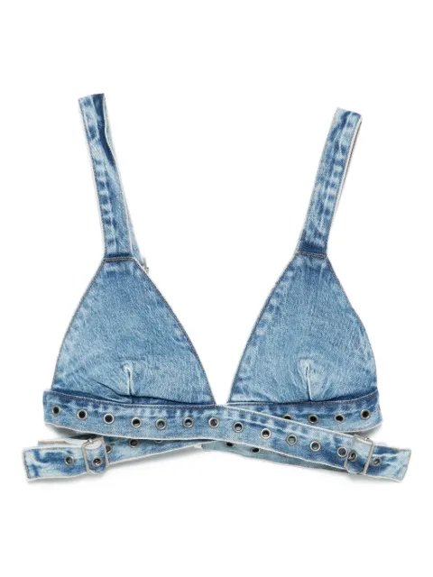 Ksubi Chroma crossover buckle-strap denim bralette