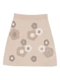 Kenzo floral-pattern knit skirt - Neutrals