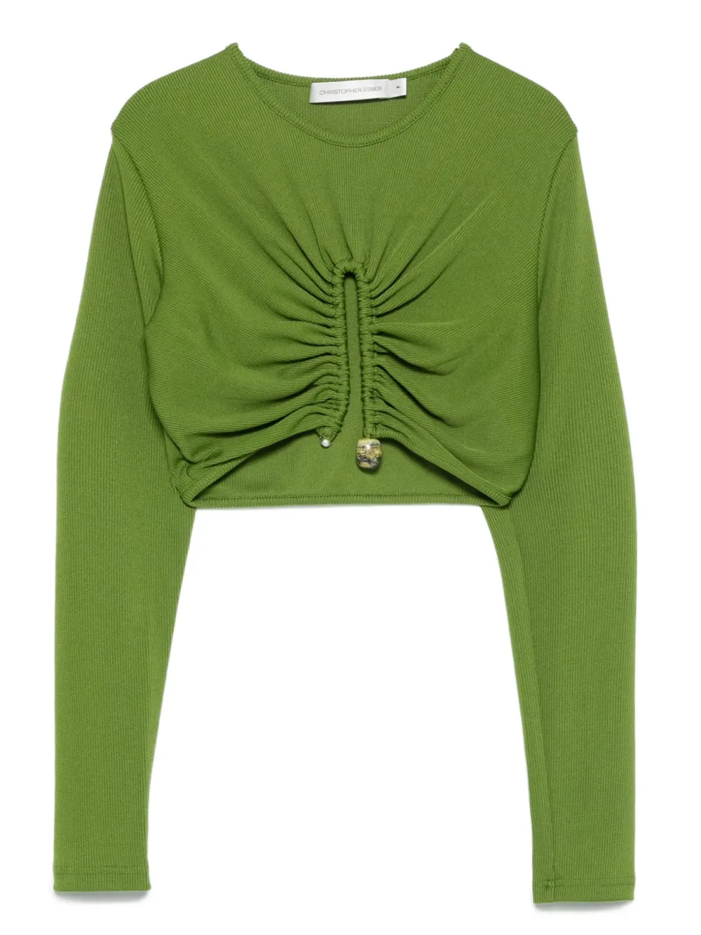 gathered-effect ribbed crop top