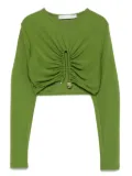 Christopher Esber gathered-effect ribbed crop top - Green