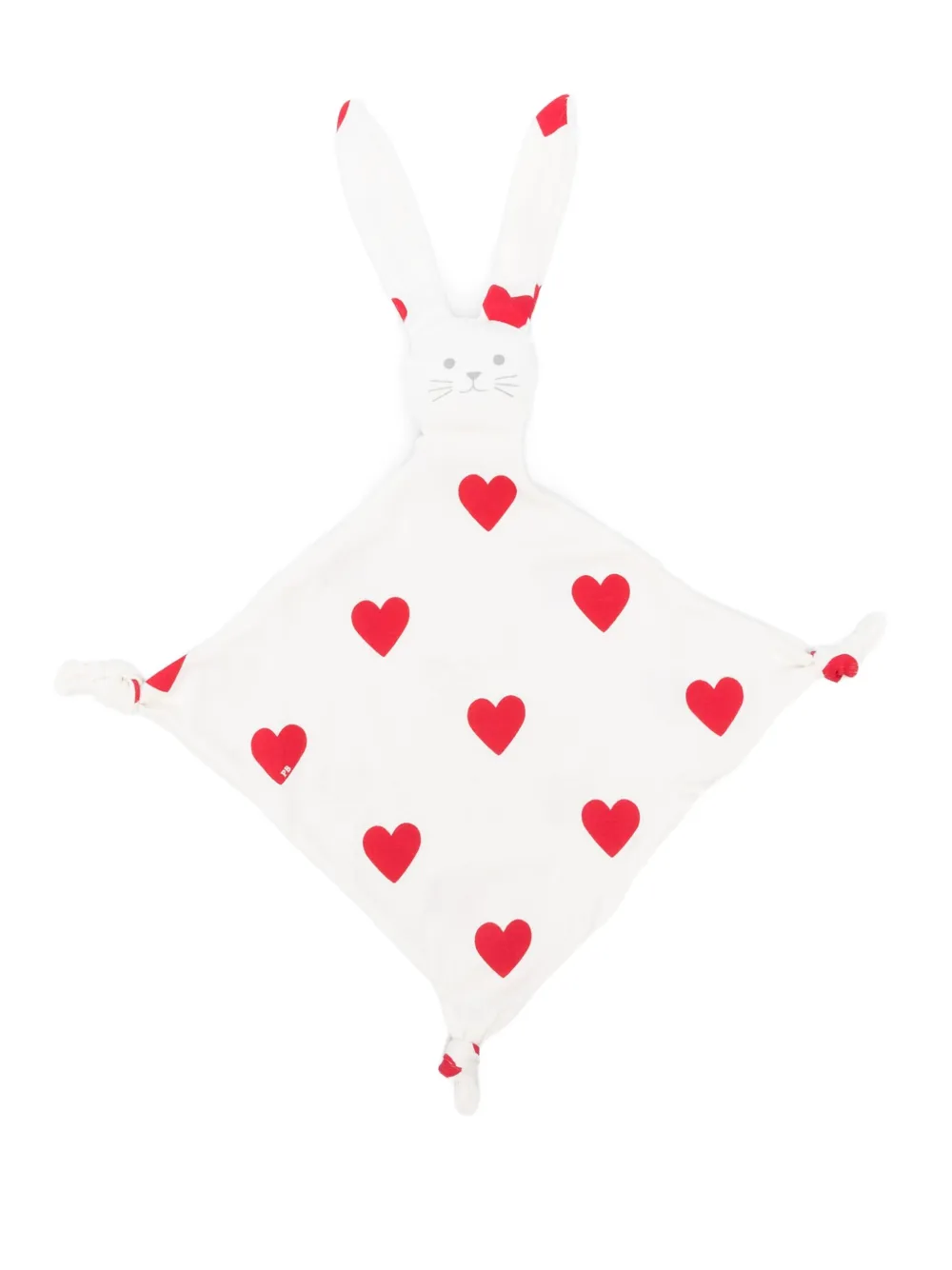 Petit Bateau Deken met konijn- en hartprint Wit
