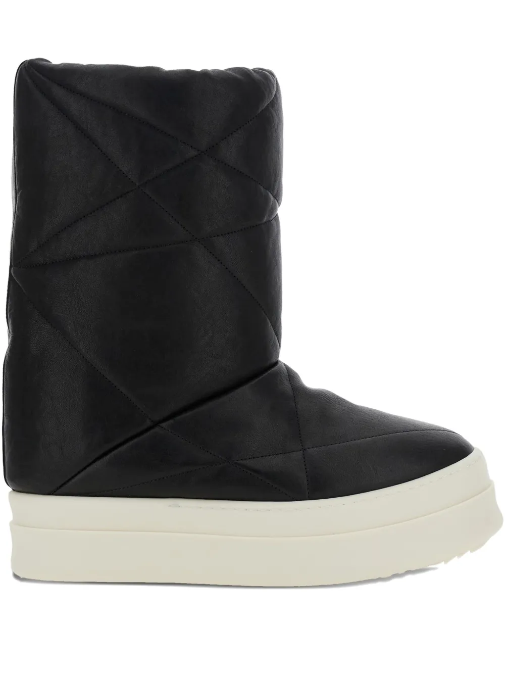Rick Owens quilted leather boots Black