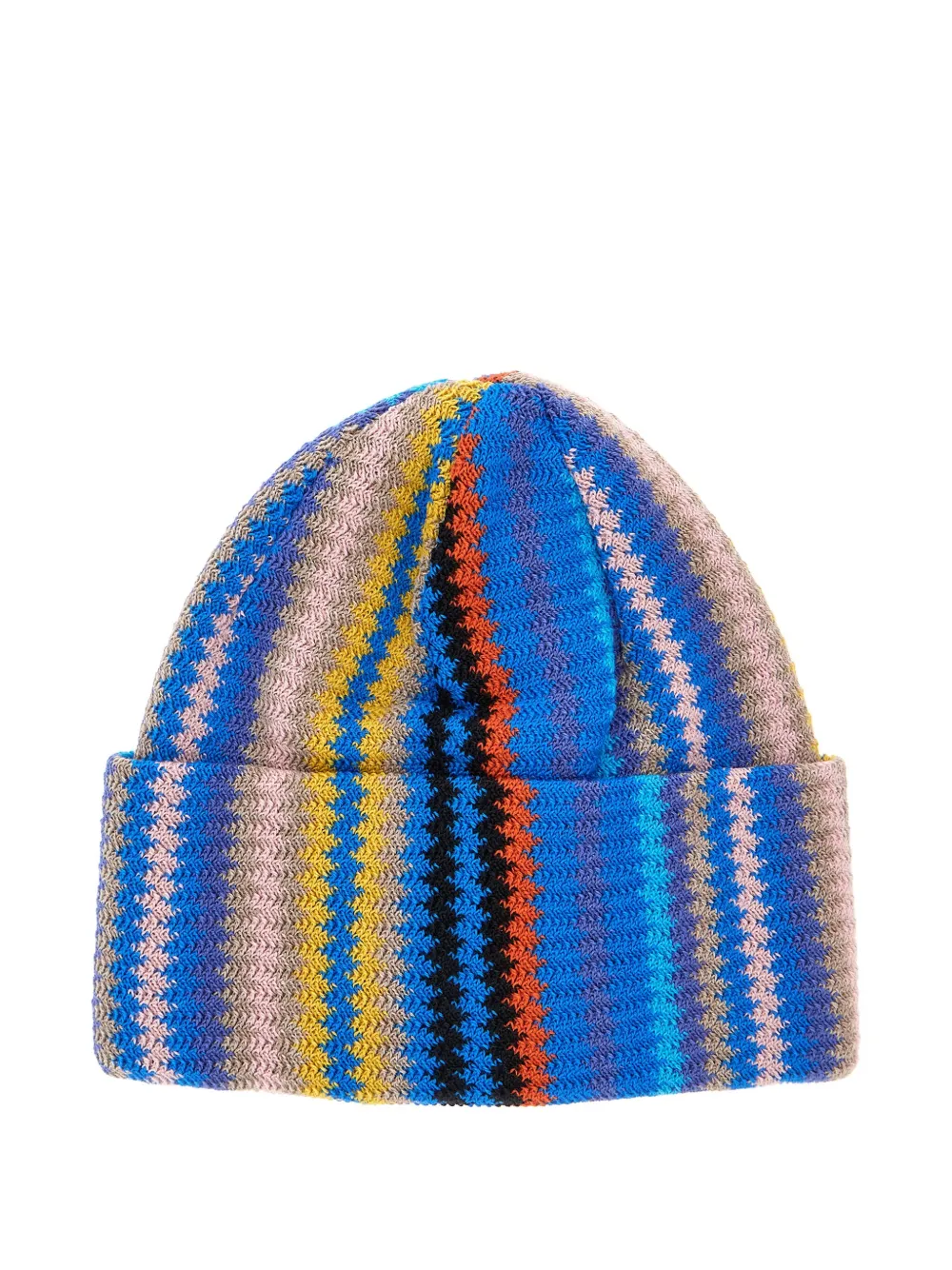 Missoni Multicolor Zigzag Pattern Beanie Hat In Multi