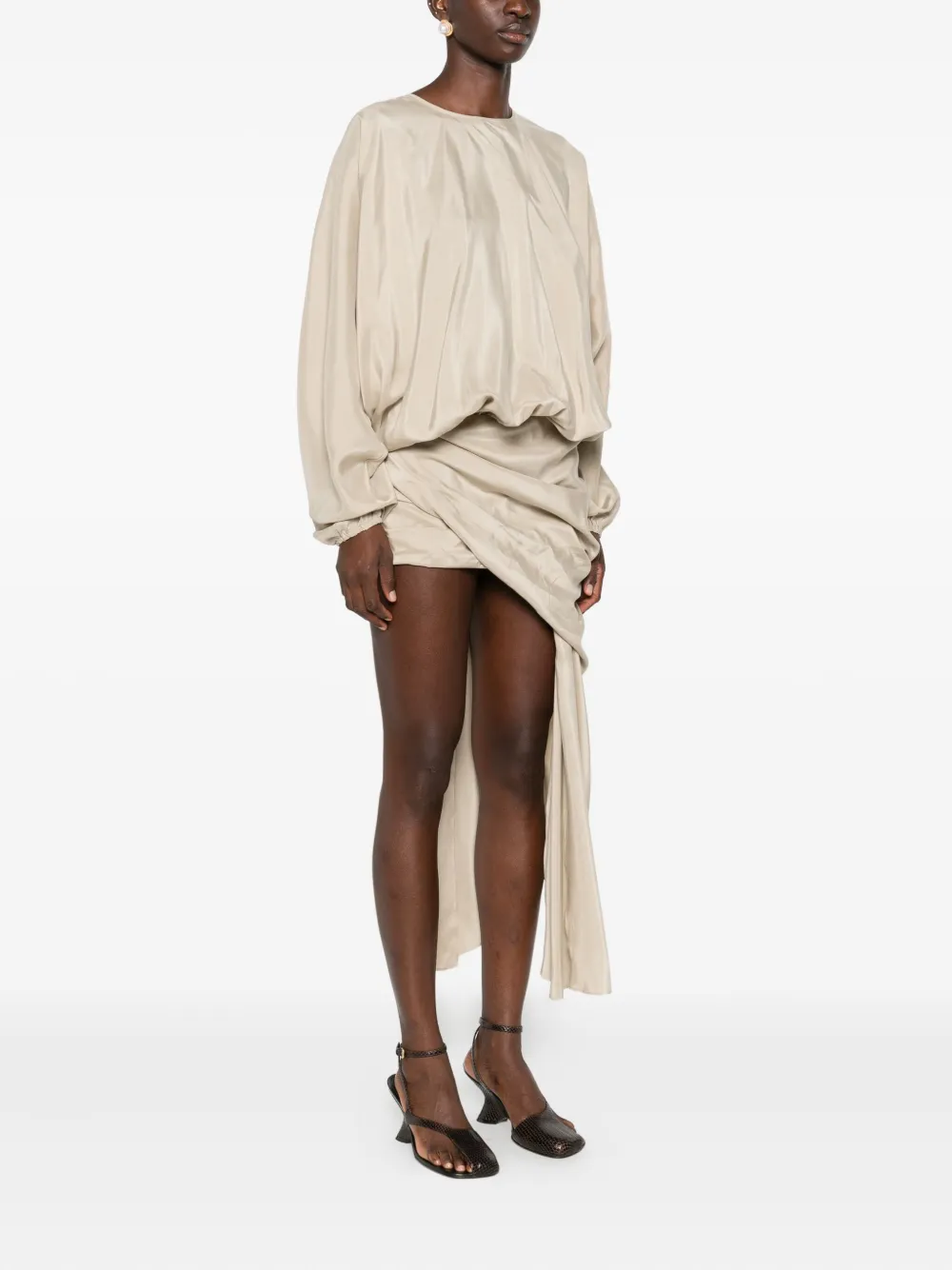 Christopher Esber Zijden jurk Beige