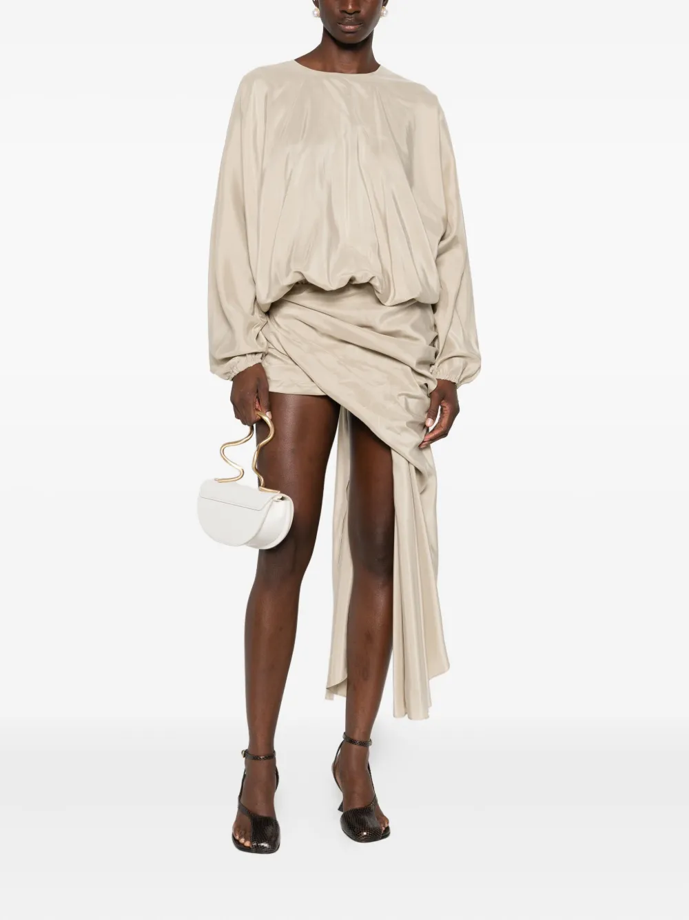 Christopher Esber draped silk dress - Beige