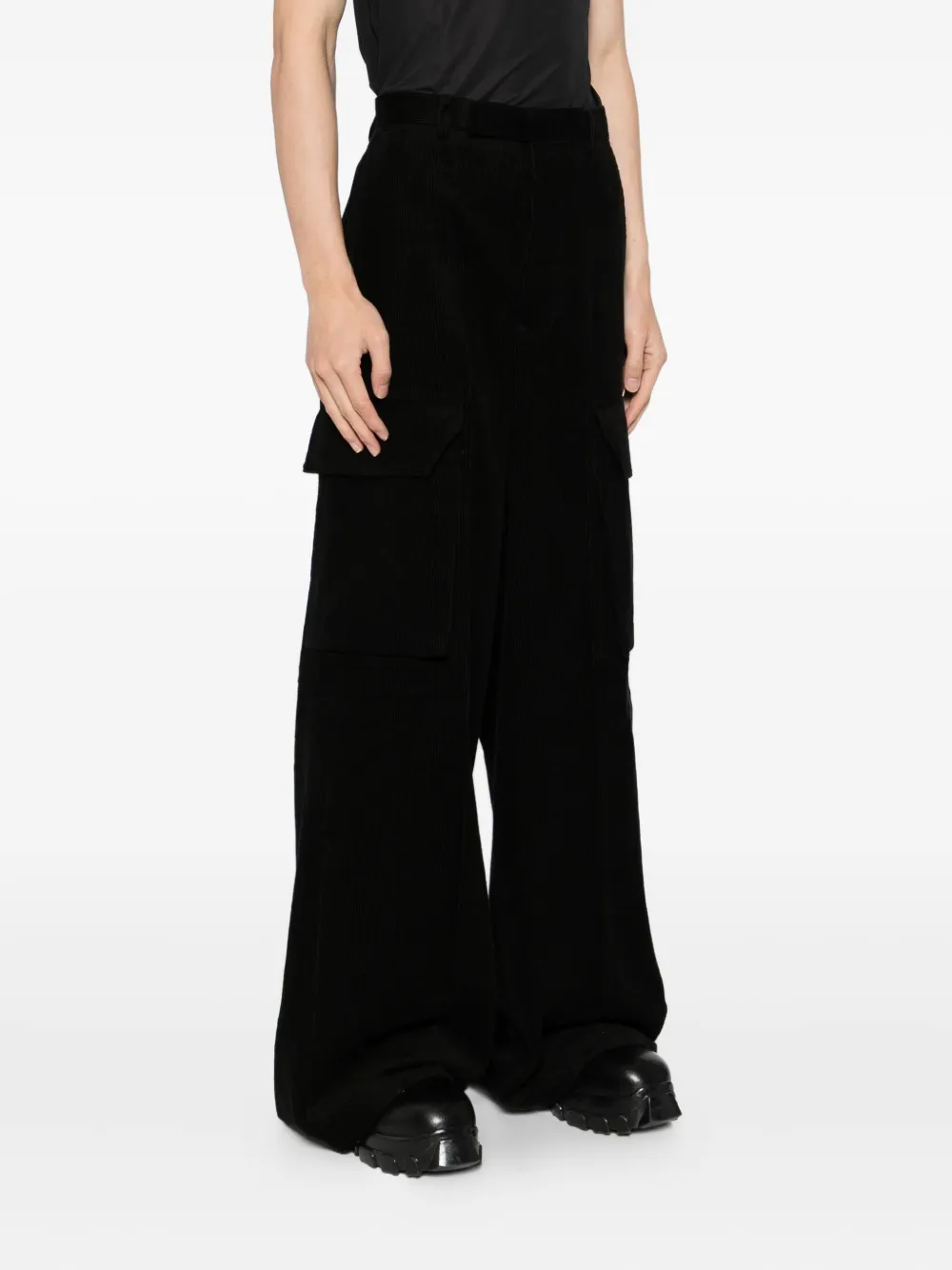 Rick Owens Firbanks broek met wijde pijpen Zwart
