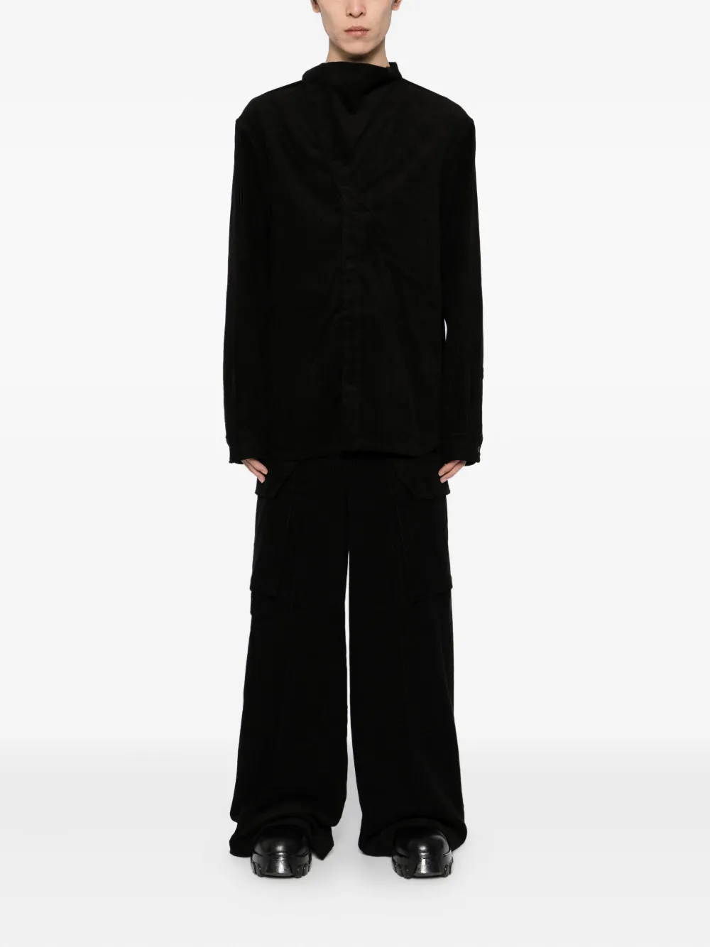 Rick Owens Firbanks broek met wijde pijpen - Zwart