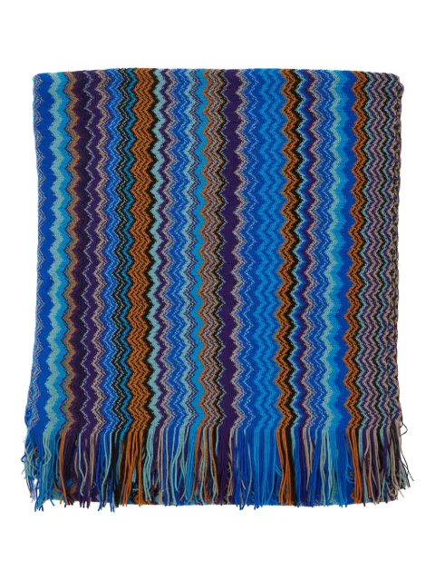 Missoni zigzag-pattern fringed scarf