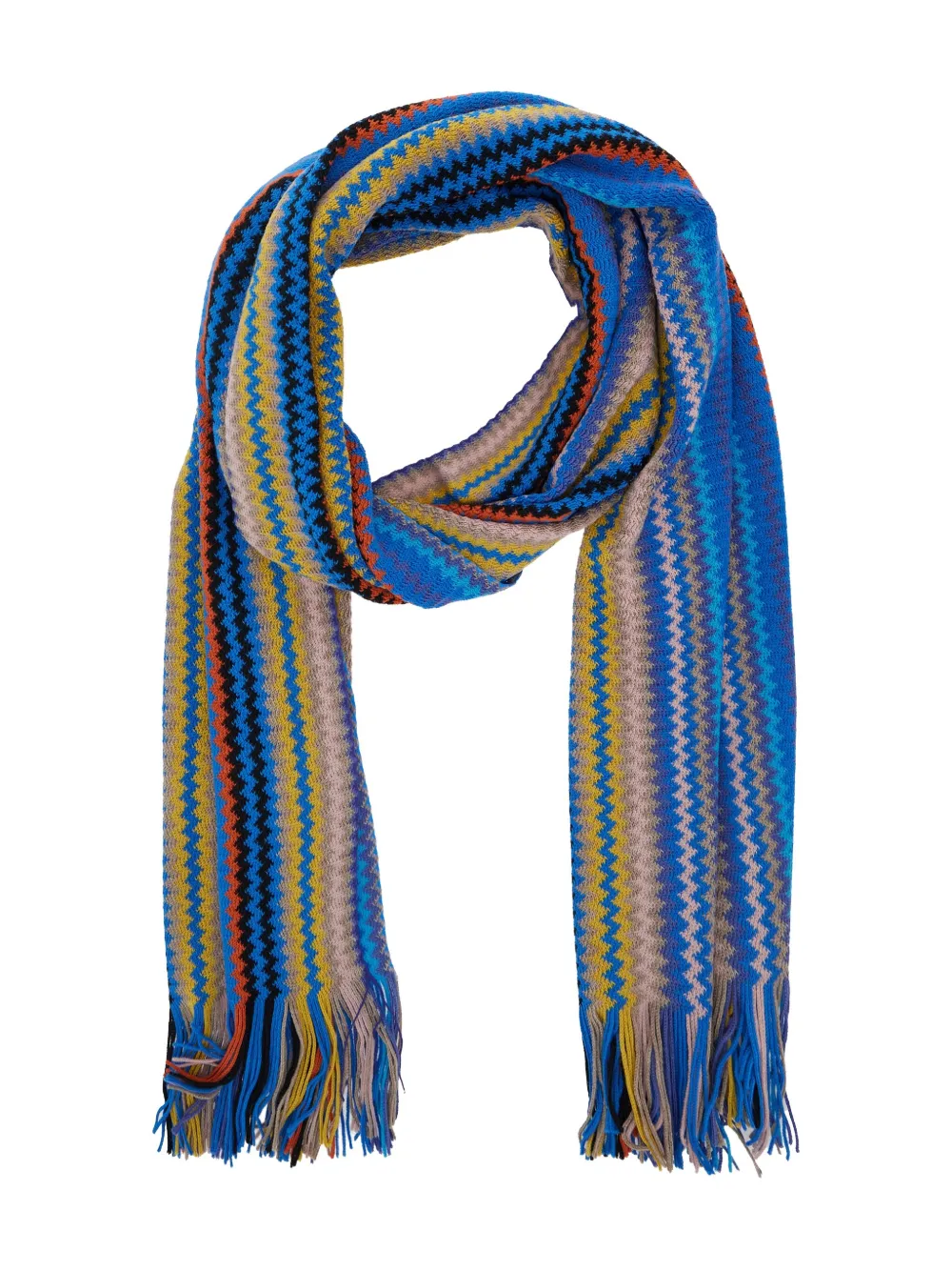 Missoni Sjaal met zigzag-patroon - Blauw