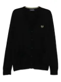 Fred Perry embroidered-logo cardigan - Black