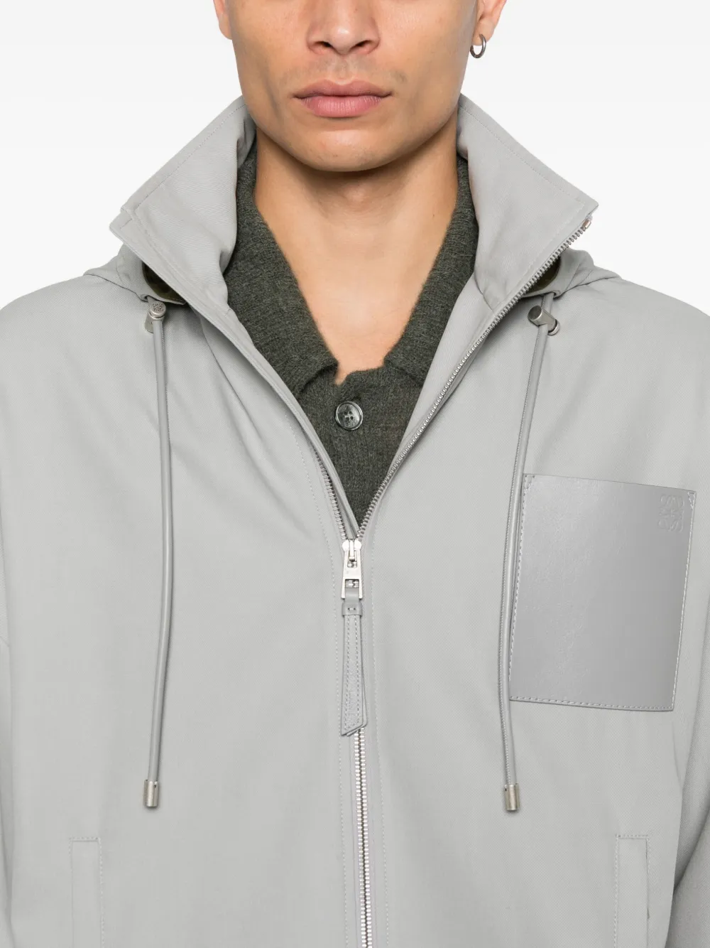 LOEWE Hooded Cotton Jacket | Grey | FARFETCH