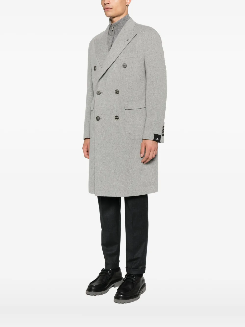 Tagliatore double-breasted patch-pocket coat Grijs