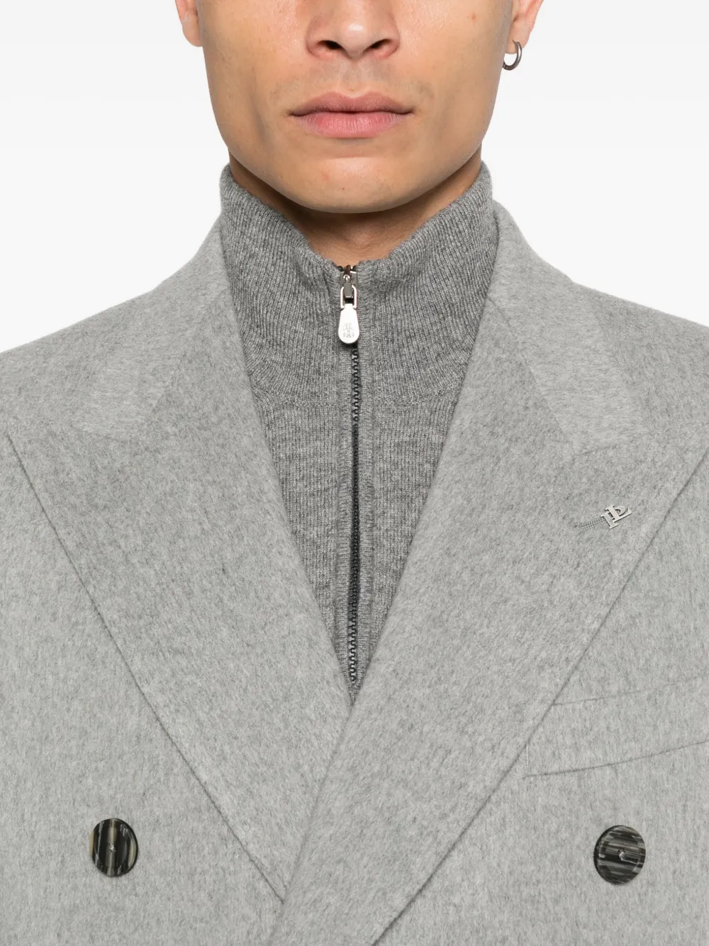 Tagliatore double-breasted patch-pocket coat Grijs