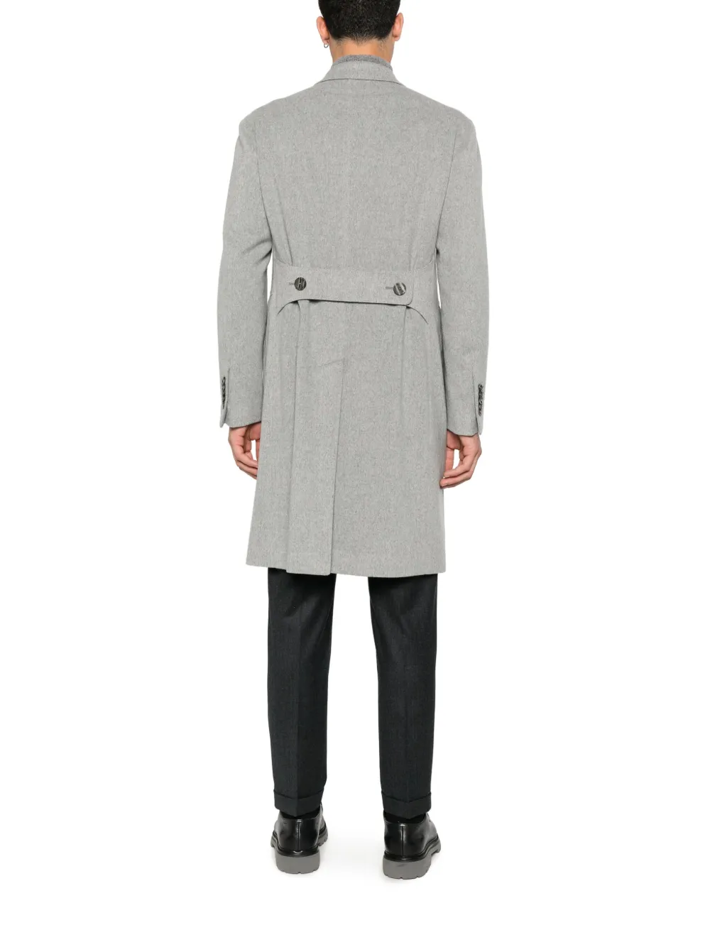 Tagliatore Double-breasted Patch-pocket Coat In Gray