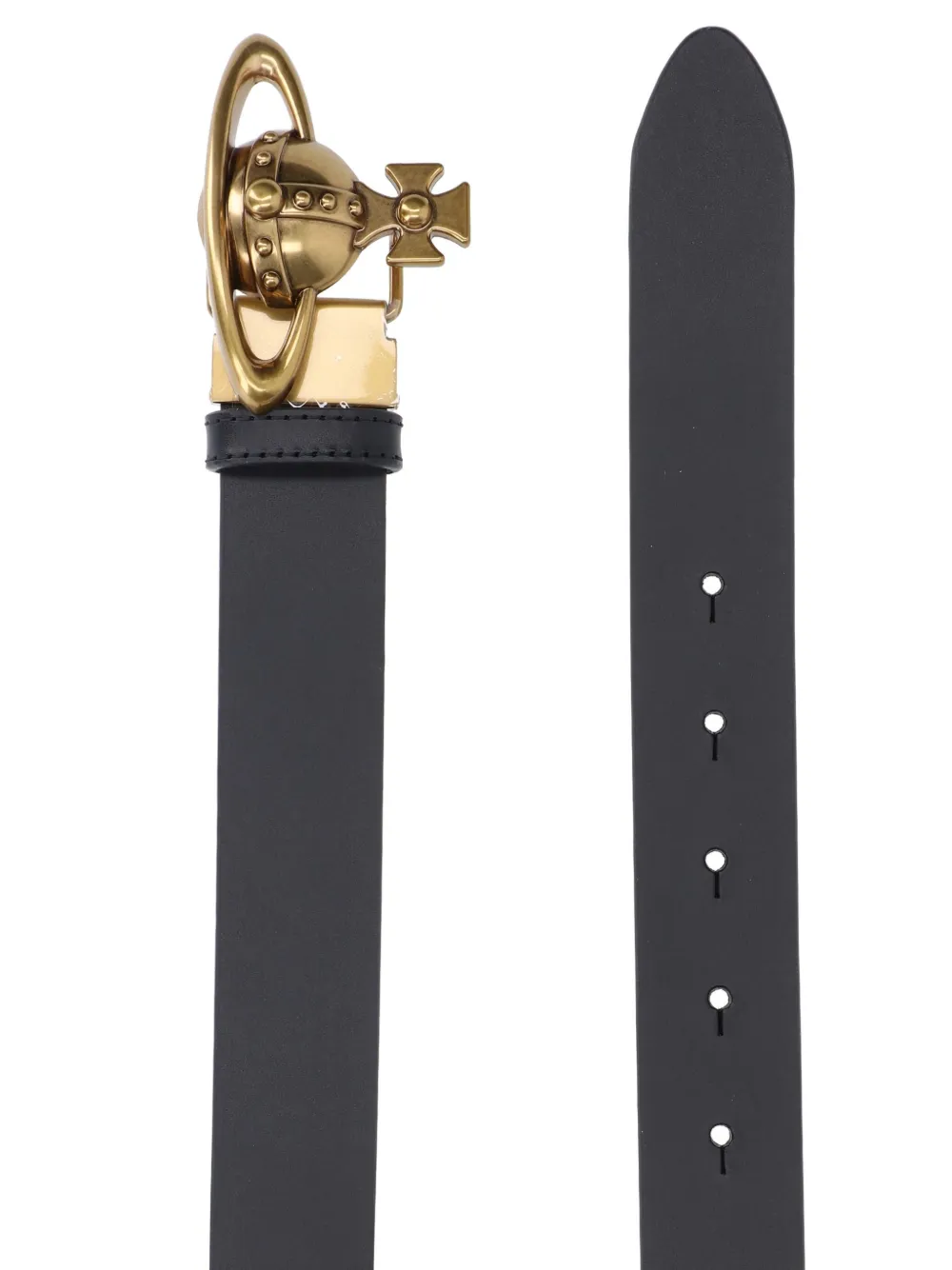 Vivienne Westwood Orb-buckle leather belt - Zwart