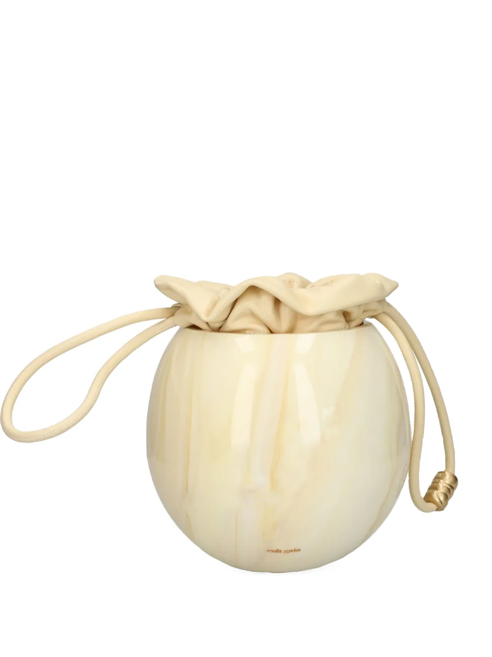 Cult Gaia Mona marble-sphere bucket bag Beige