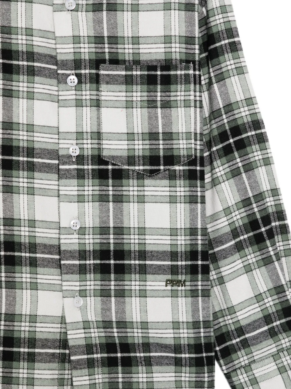 Paolo Pecora Kids Geruit shirt Groen