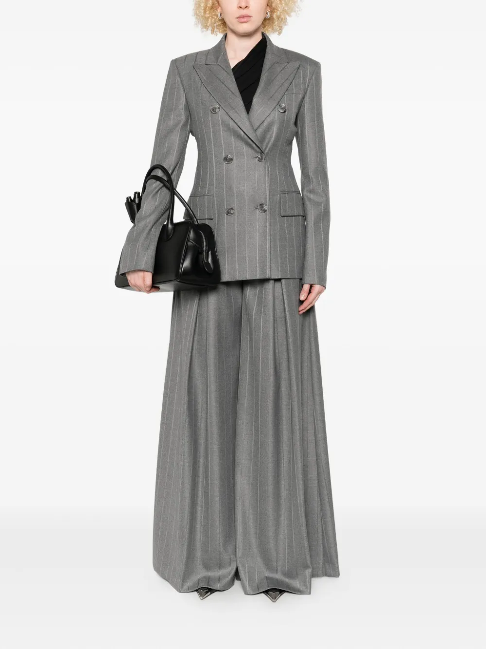 THE ANDAMANE pinstripe pleated trousers - Grijs