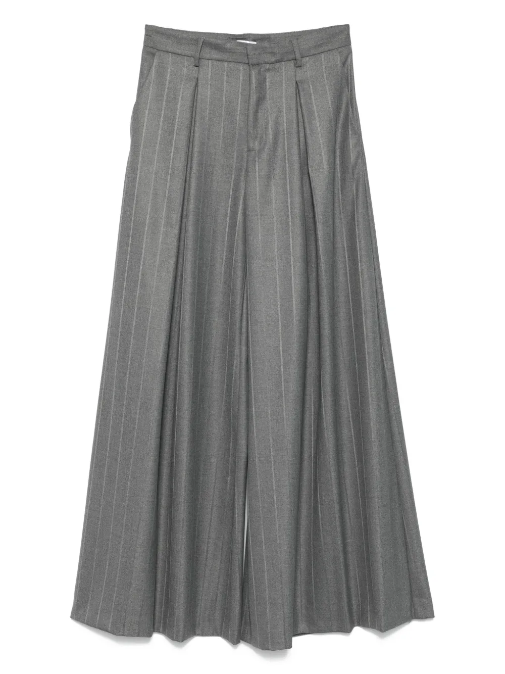 pinstripe pleated trousers