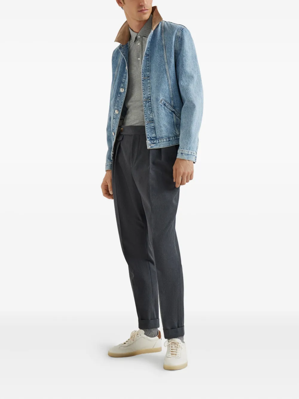 Brunello Cucinelli Poloshirt met korte mouwen - Grijs