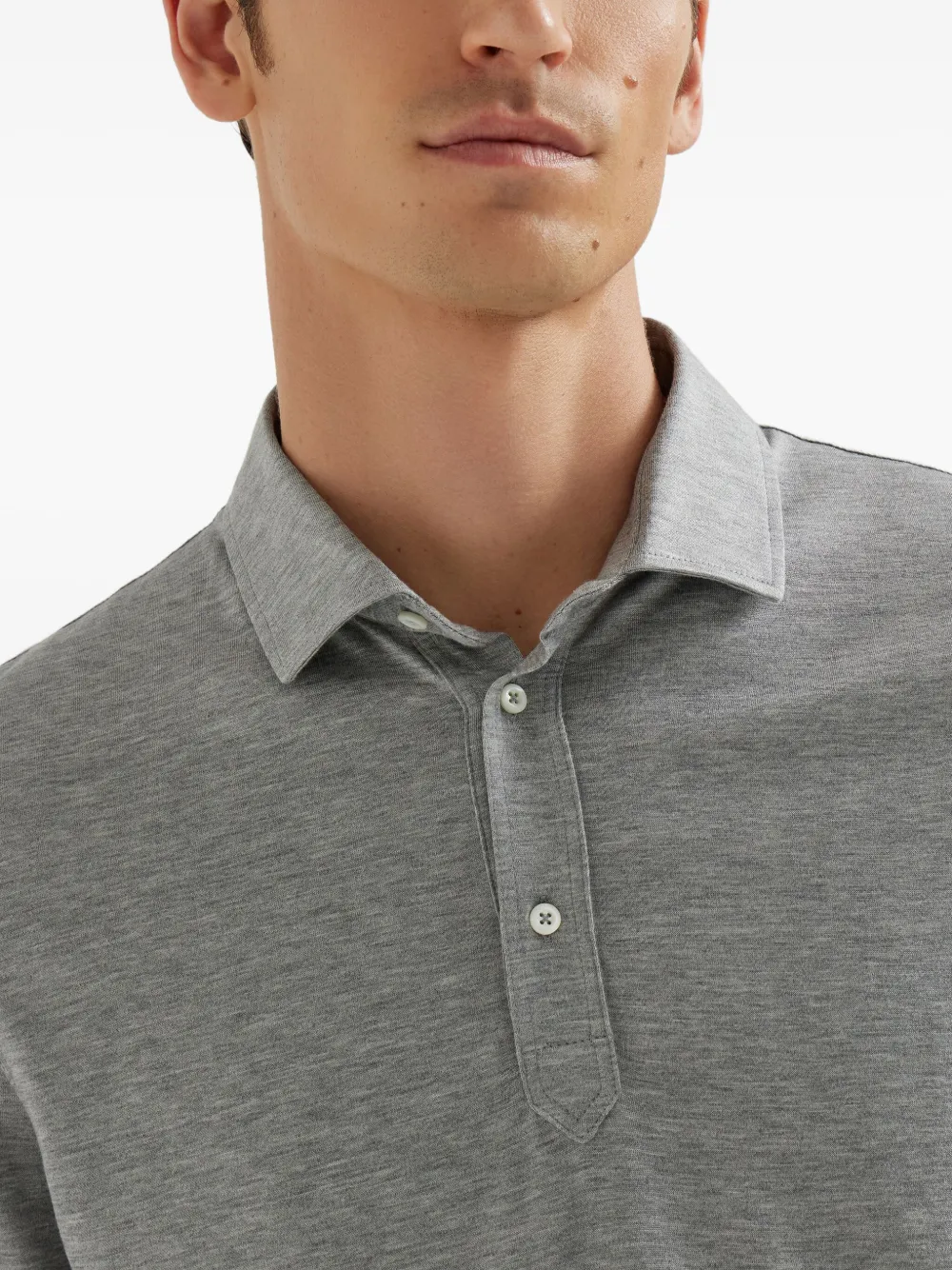 Brunello Cucinelli Poloshirt met korte mouwen Grijs