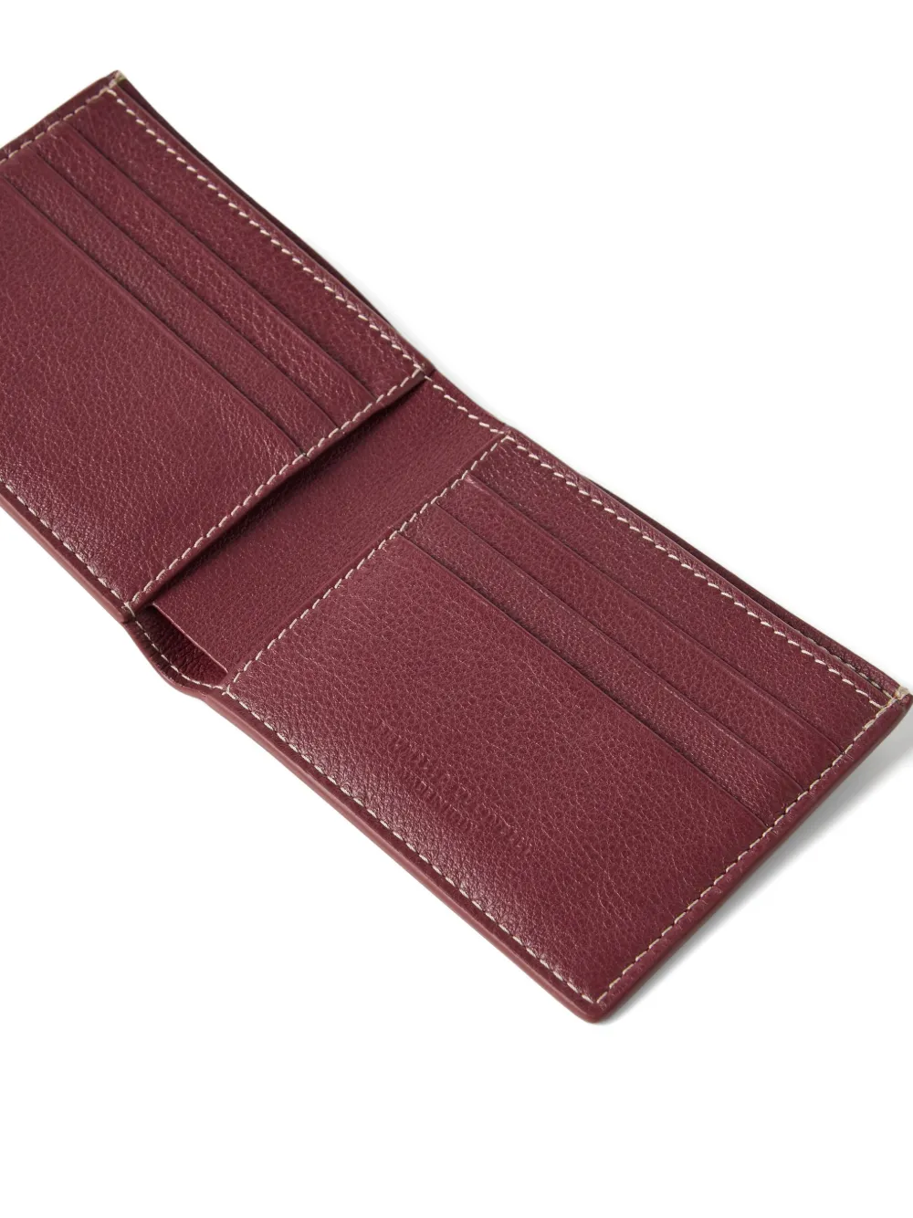 Brunello Cucinelli Kalfsleren portemonnee met logo-reliëf Rood