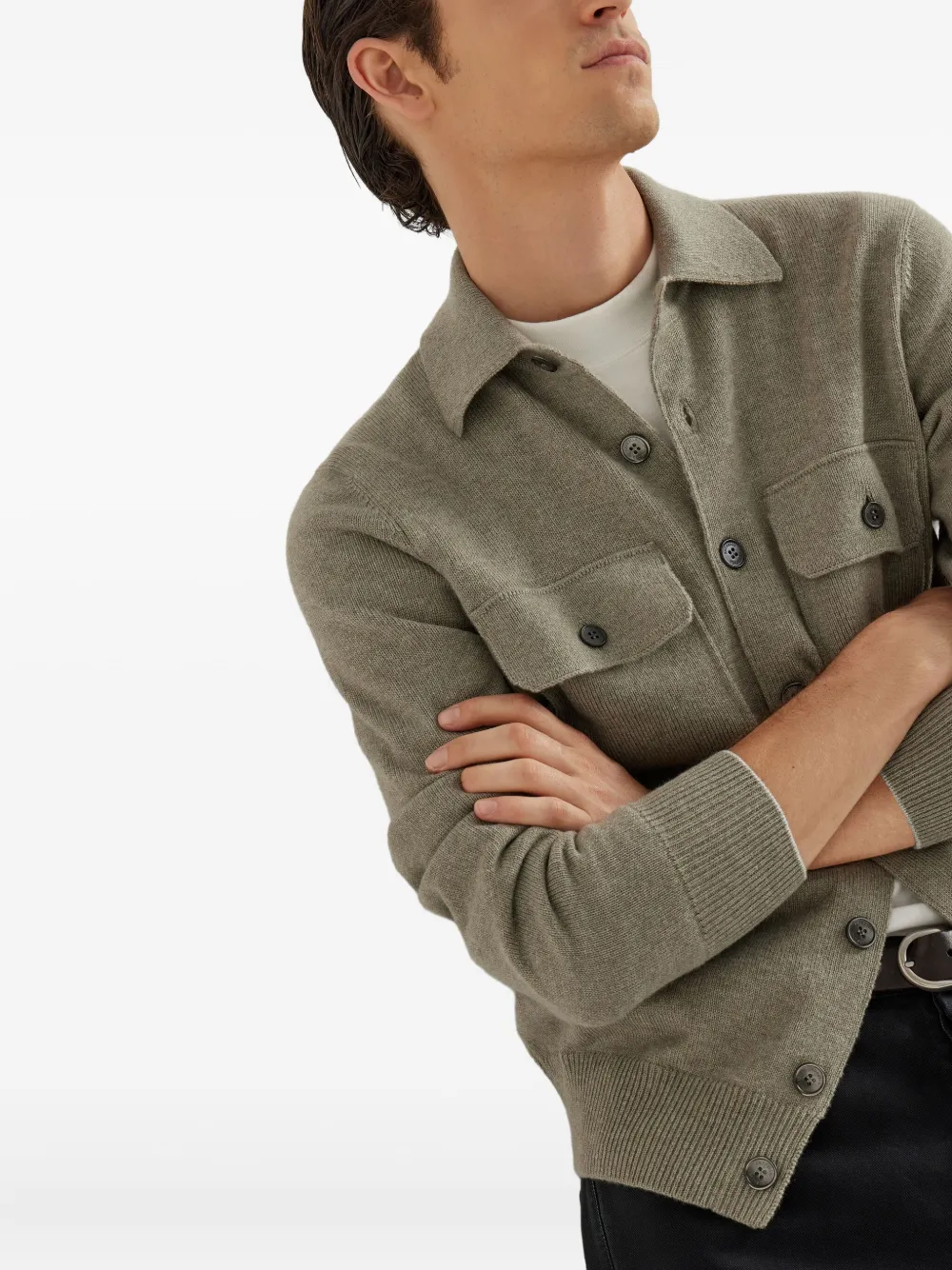 Brunello Cucinelli cashmere cardigan Groen
