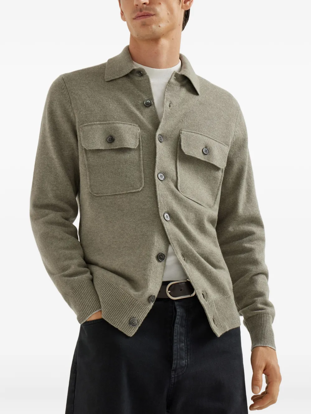 Brunello Cucinelli cashmere cardigan Groen