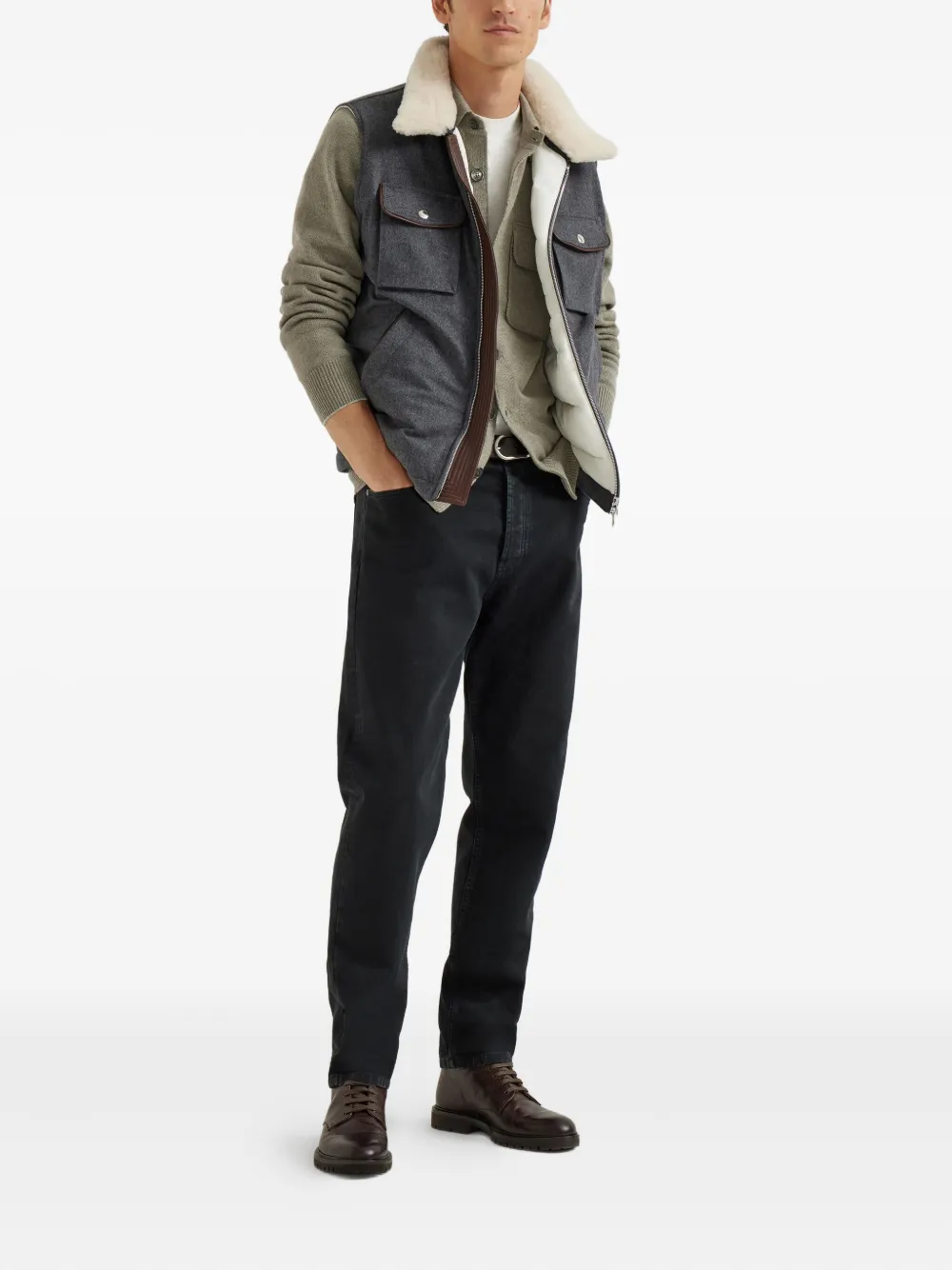 Brunello Cucinelli cashmere cardigan Groen