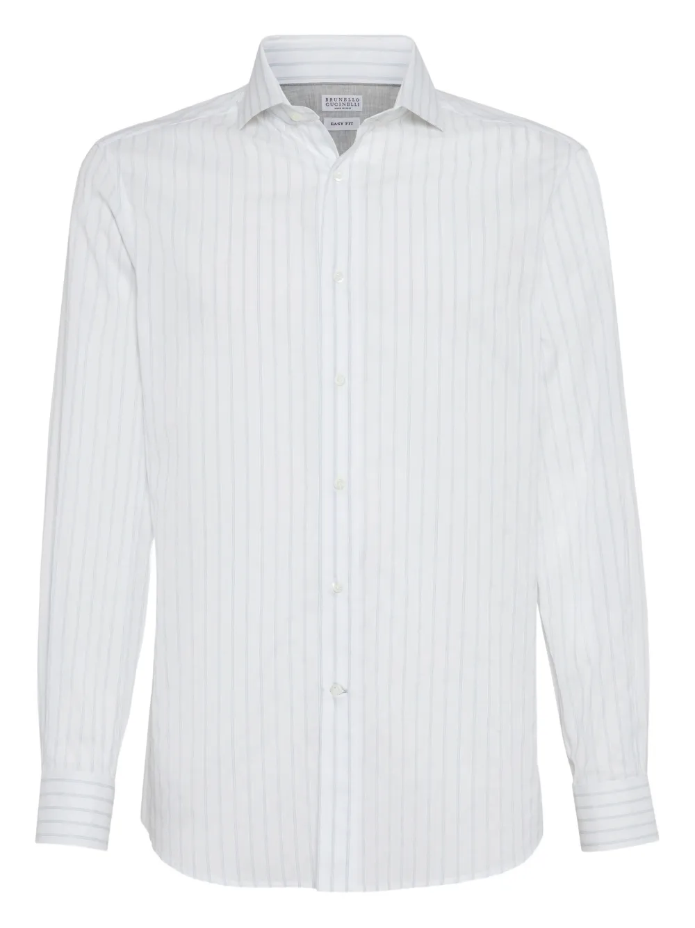 Brunello Cucinelli striped cotton shirt Wit