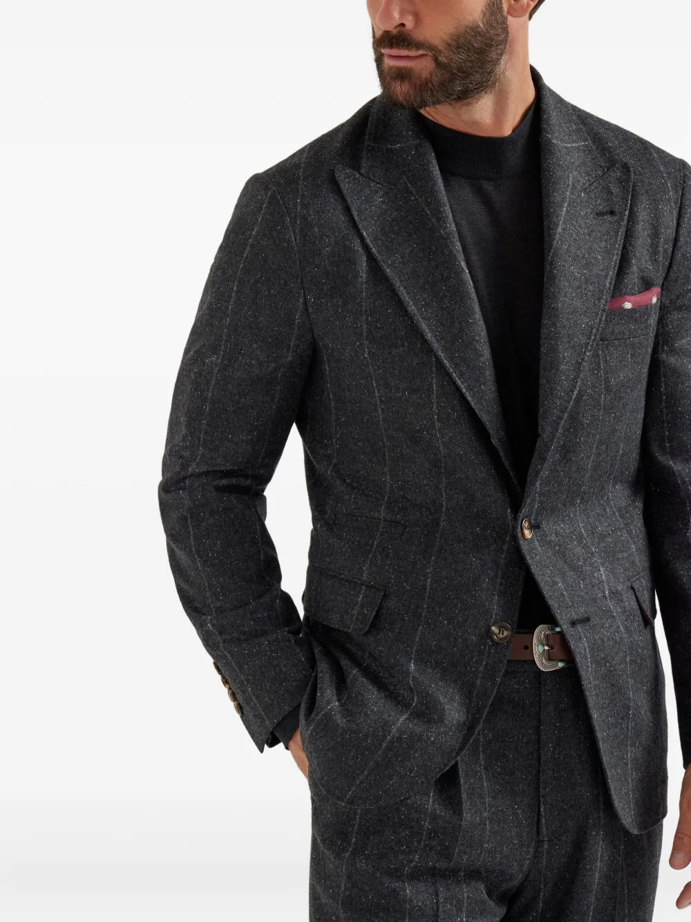Brunello Cucinelli pinstripe blazer Grijs