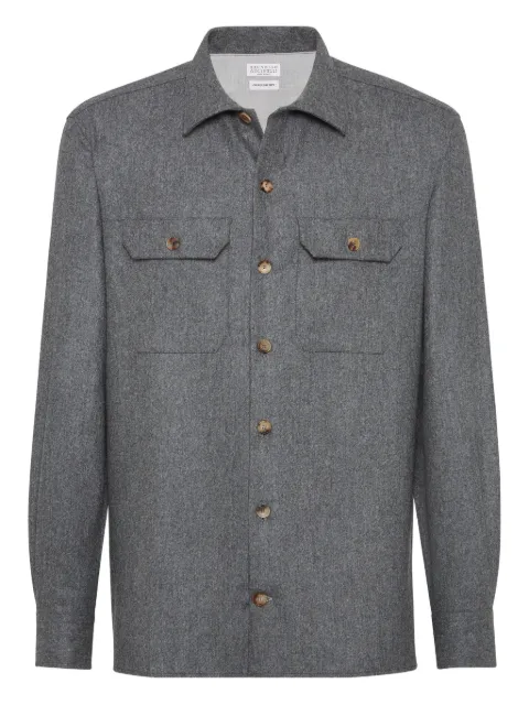Brunello Cucinelli Camisa flanelada com bolso duplo