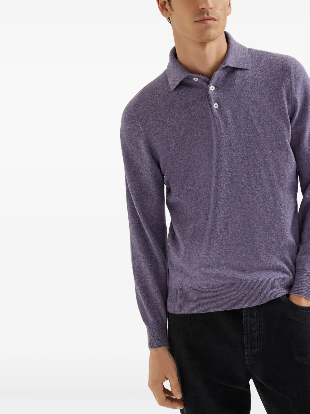 Brunello Cucinelli Kasjmier poloshirt Paars