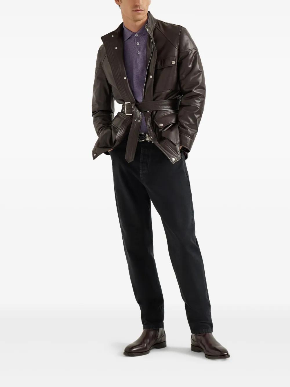 Brunello Cucinelli cashmere polo shirt - Paars