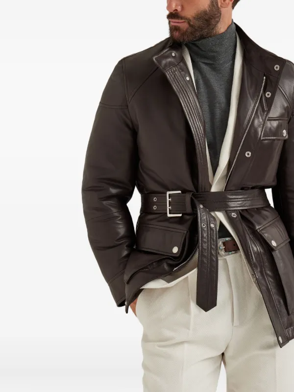 Brunello Cucinelli ブルネロ クチネリ サファリ ジャケット Brunello Cucinelli ベルテッド サファリジャケット | ブラウン